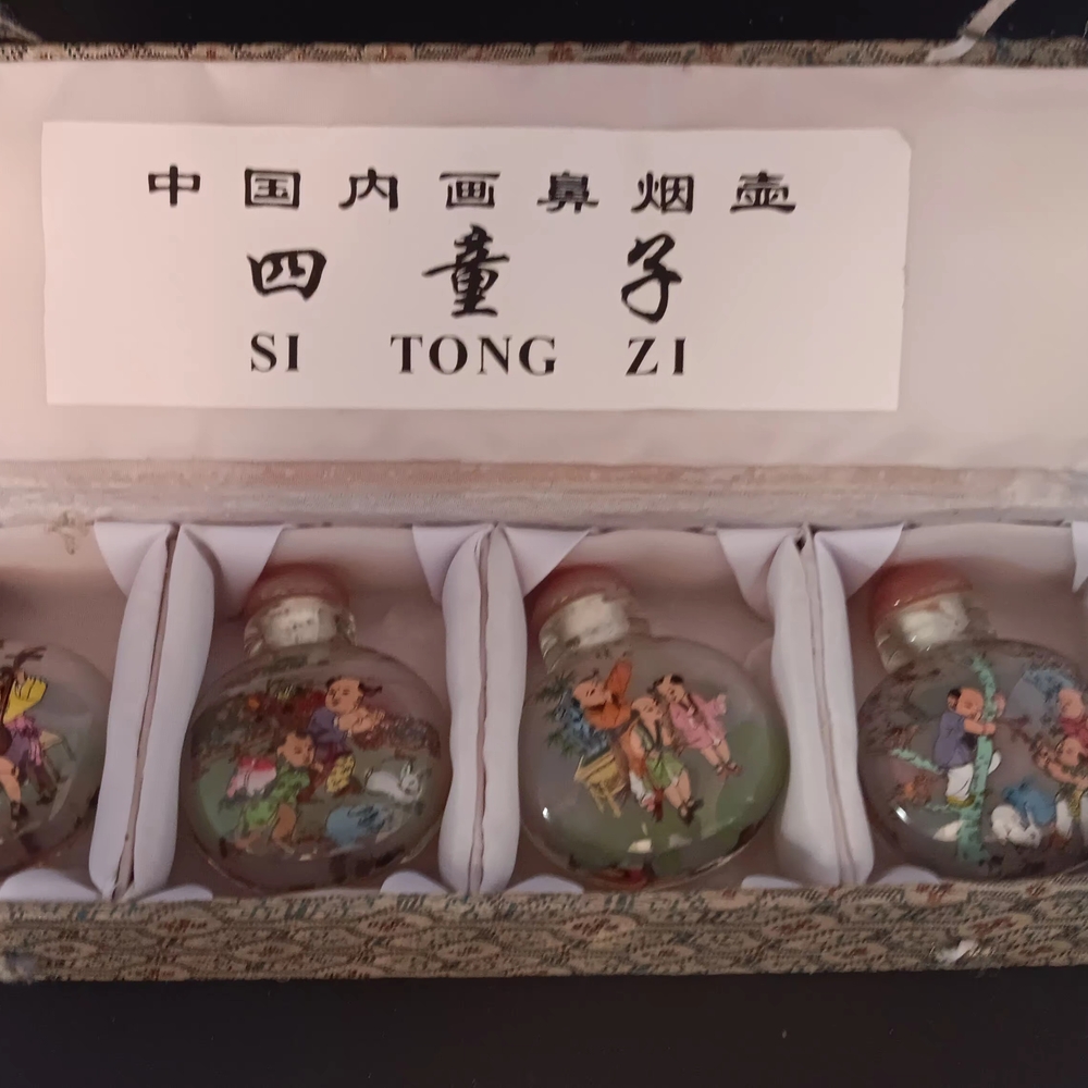 Set of Hand-Painted Perfume/Snuff Bottles
